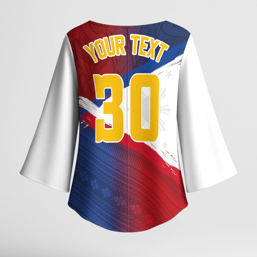 Philippines Basketball Custom Kimono Sleeve Blouse Pilipinas Tribal Pattern