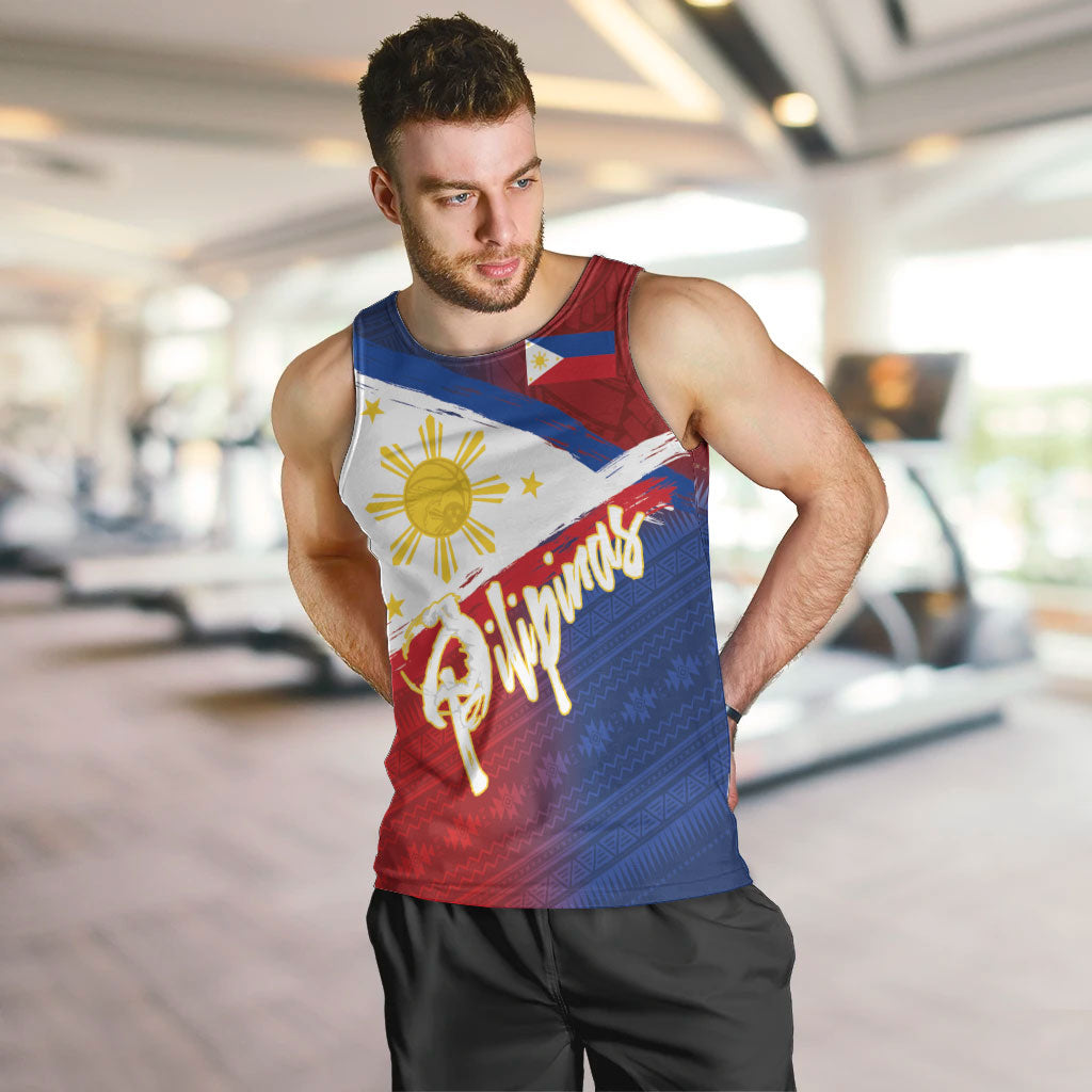 Philippines Basketball Custom Men Tank Top Pilipinas Tribal Pattern