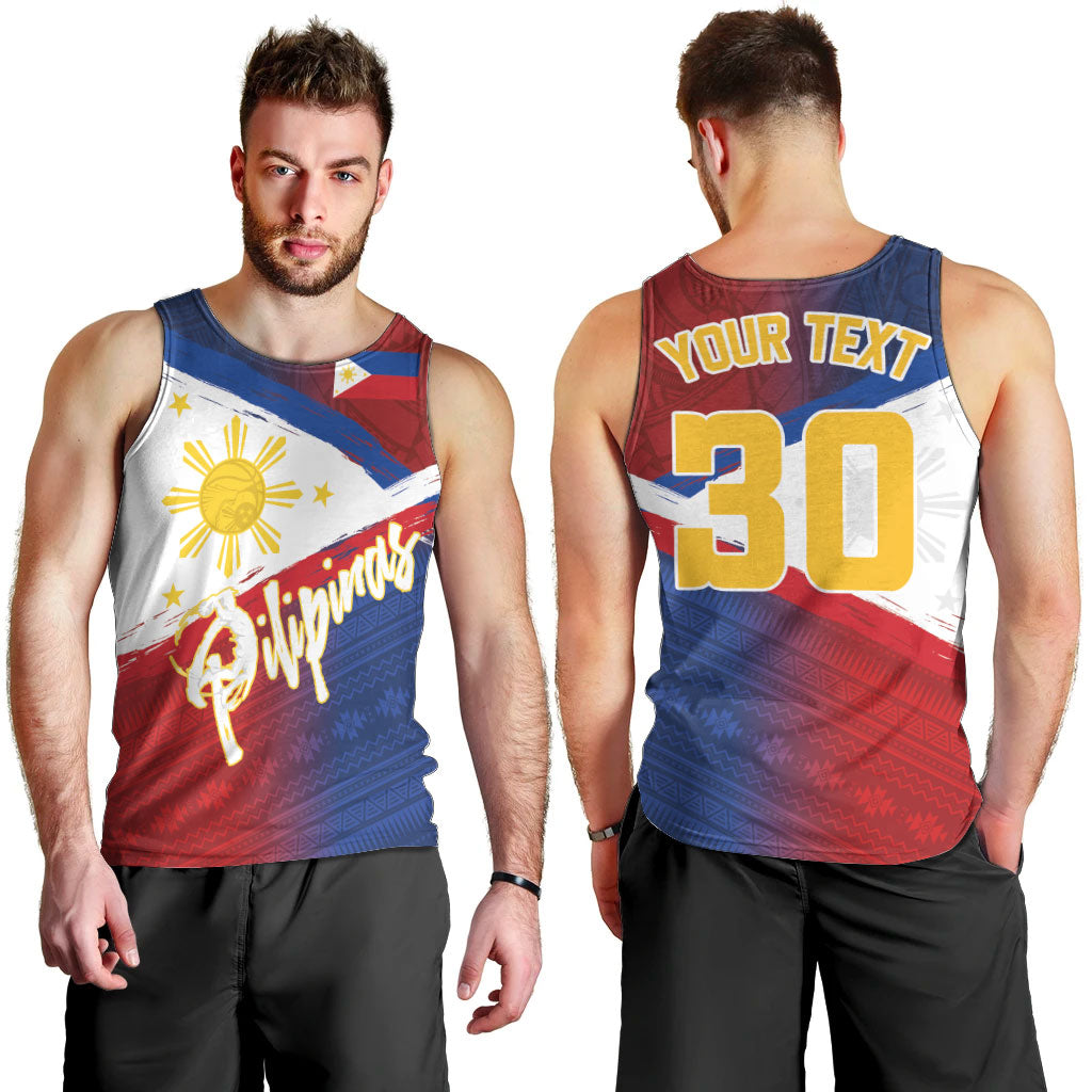 Philippines Basketball Custom Men Tank Top Pilipinas Tribal Pattern