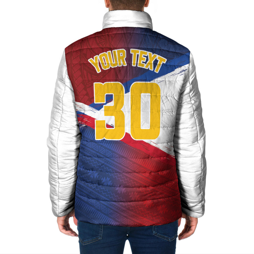 Philippines Basketball Custom Padded Jacket Pilipinas Tribal Pattern