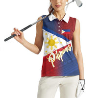 Philippines Basketball Custom Women Sleeveless Polo Shirt Pilipinas Tribal Pattern