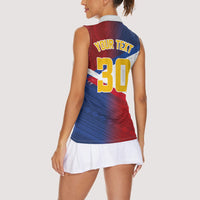 Philippines Basketball Custom Women Sleeveless Polo Shirt Pilipinas Tribal Pattern