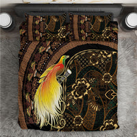 Papua New Guinea and Indonesia Batik Bedding Set Bird of Paradise with Tribal Batik Patterns