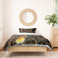 Papua New Guinea and Indonesia Batik Bedding Set Bird of Paradise with Tribal Batik Patterns