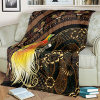 Papua New Guinea and Indonesia Batik Blanket Bird of Paradise with Tribal Batik Patterns