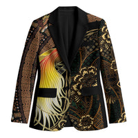 Papua New Guinea and Indonesia Batik Blazer Bird of Paradise with Tribal Batik Patterns