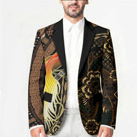Papua New Guinea and Indonesia Batik Blazer Bird of Paradise with Tribal Batik Patterns
