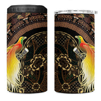Papua New Guinea and Indonesia Batik 4 in 1 Can Cooler Tumbler Bird of Paradise with Tribal Batik Patterns LT03 One Size: 16 oz Multicolor - Polynesian Pride