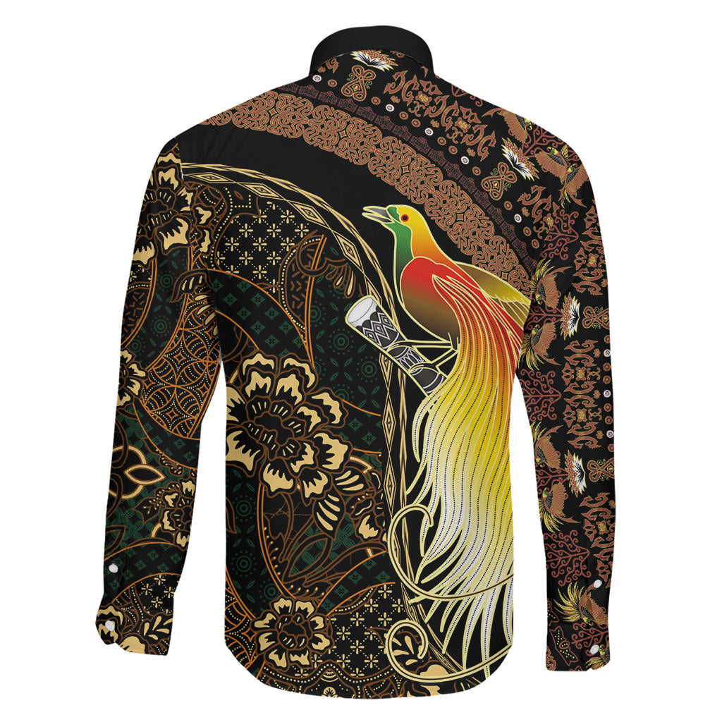 Papua New Guinea and Indonesia Batik Family Matching Summer Maxi Dress and Hawaiian Shirt Bird of Paradise with Tribal Batik Patterns LT03 - Polynesian Pride