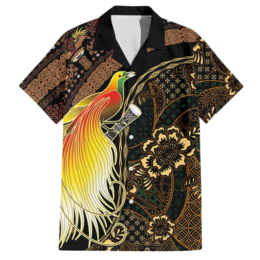 Papua New Guinea and Indonesia Batik Hawaiian Shirt Bird of Paradise with Tribal Batik Patterns LT03 Multicolor - Polynesian Pride