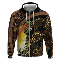 Papua New Guinea and Indonesia Batik Hoodie Bird of Paradise with Tribal Batik Patterns