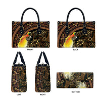 Papua New Guinea and Indonesia Batik Leather Bag Bird of Paradise with Tribal Batik Patterns LT03 - Polynesian Pride