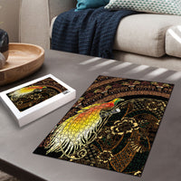 Papua New Guinea and Indonesia Batik Puzzle Bird of Paradise with Tribal Batik Patterns