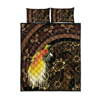 Papua New Guinea and Indonesia Batik Quilt Bed Set Bird of Paradise with Tribal Batik Patterns