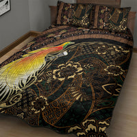 Papua New Guinea and Indonesia Batik Quilt Bed Set Bird of Paradise with Tribal Batik Patterns