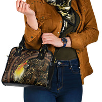 Papua New Guinea and Indonesia Batik Shoulder Handbag Bird of Paradise with Tribal Batik Patterns