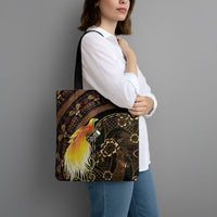 Papua New Guinea and Indonesia Batik Tote Bag Bird of Paradise with Tribal Batik Patterns