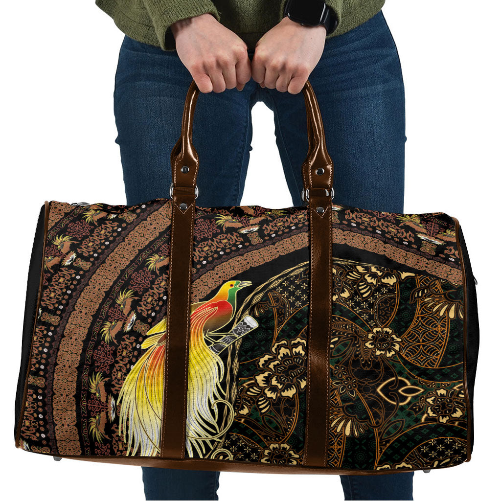 Papua New Guinea and Indonesia Batik Travel Bag Bird of Paradise with Tribal Batik Patterns LT03 Multicolor - Polynesian Pride