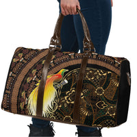 Papua New Guinea and Indonesia Batik Travel Bag Bird of Paradise with Tribal Batik Patterns