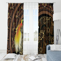 Papua New Guinea and Indonesia Batik Window Curtain Bird of Paradise with Tribal Batik Patterns