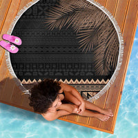 Fiji Palm Leaves Beach Blanket Masi and Tapa Tribal Pattern Beige Color LT03 - Polynesian Pride