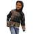 Fiji Palm Leaves Kid Hoodie Masi and Tapa Tribal Pattern Beige Color