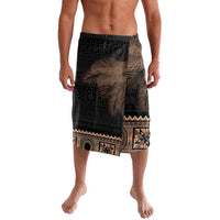 Fiji Palm Leaves Lavalava Masi and Tapa Tribal Pattern Beige Color