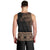 Fiji Palm Leaves Men Tank Top Masi and Tapa Tribal Pattern Beige Color