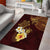 Polynesian Turtle Area Rug Plumeria Hibiscus Pattern Oxblood