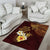 Polynesian Turtle Area Rug Plumeria Hibiscus Pattern Oxblood