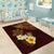 Polynesian Turtle Area Rug Plumeria Hibiscus Pattern Oxblood