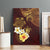 Polynesian Turtle Canvas Wall Art Plumeria Hibiscus Pattern Oxblood