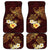 Polynesian Turtle Car Mats Plumeria Hibiscus Pattern Oxblood