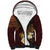 Polynesian Turtle Sherpa Hoodie Plumeria Hibiscus Pattern Oxblood