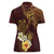 Polynesian Turtle Women Polo Shirt Plumeria Hibiscus Pattern Oxblood