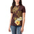 Polynesian Turtle Women Polo Shirt Plumeria Hibiscus Pattern Oxblood