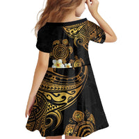 Polynesian Turtle Family Matching Mermaid Dress and Hawaiian Shirt Plumeria Hibiscus Pattern Black Color LT03 - Polynesian Pride