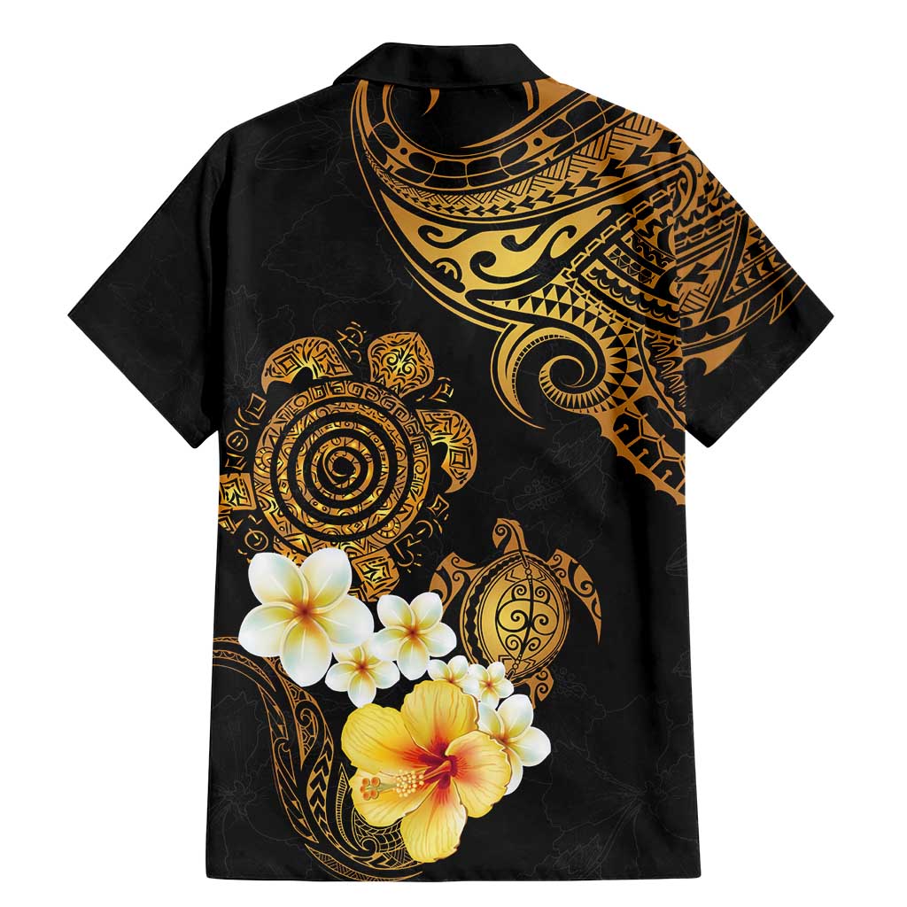 Polynesian Turtle Family Matching Mermaid Dress and Hawaiian Shirt Plumeria Hibiscus Pattern Black Color LT03 - Polynesian Pride