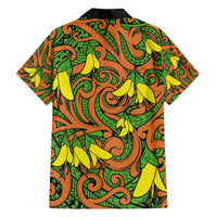 New Zealand Kowhai Flowers Family Matching Off Shoulder Short Dress and Hawaiian Shirt Maori Koru Pattern LT03 - Polynesian Pride