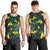 New Zealand Kowhai Flowers Men Tank Top Maori Koru Pattern With Paua Shell Style