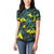 New Zealand Kowhai Flowers Women Polo Shirt Maori Koru Pattern With Paua Shell Style