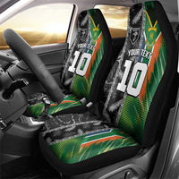 Custom Aotearoa South Africa Rugby Freedom Cup Car Seat Cover Maori Silver Fern Art and Sporty Flag SA - Polynesian Pride