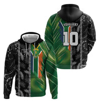 Custom Aotearoa South Africa Rugby Freedom Cup Hoodie Maori Silver Fern Art and Sporty Flag SA - Polynesian Pride