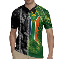 Custom Aotearoa South Africa Rugby Freedom Cup Rugby Jersey Maori Silver Fern Art and Sporty Flag SA - Polynesian Pride