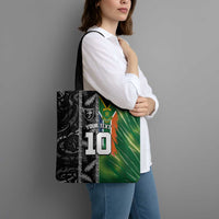 Custom Aotearoa South Africa Rugby Freedom Cup Tote Bag Maori Silver Fern Art and Sporty Flag SA - Polynesian Pride
