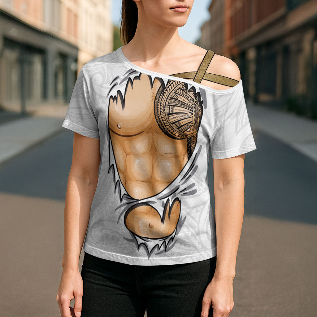 Samoan Tatau Cross Shoulder Shirt Tattoo Reveal Effect