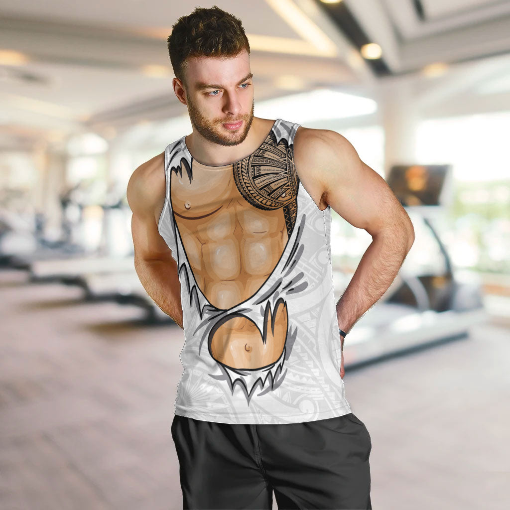 Samoan Tatau Men Tank Top Tattoo Reveal Effect