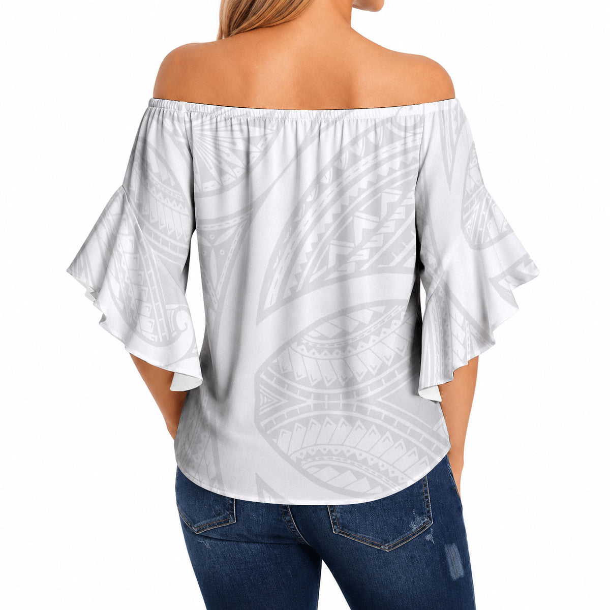 Samoan Tatau Off Shoulder Wrap Waist Top Tattoo Reveal Effect