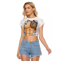 Samoan Tatau Raglan Cropped T Shirt Tattoo Reveal Effect