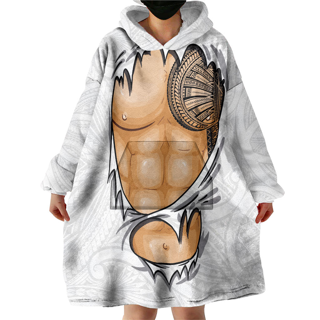 Samoan Tatau Wearable Blanket Hoodie Tattoo Reveal Effect